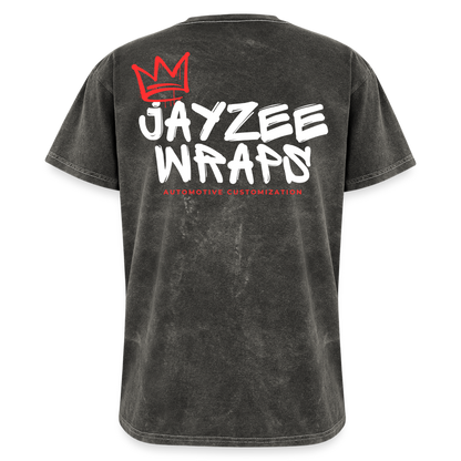 Jayzee Wraps Washed Tee UNISEX - mineral charcoal gray