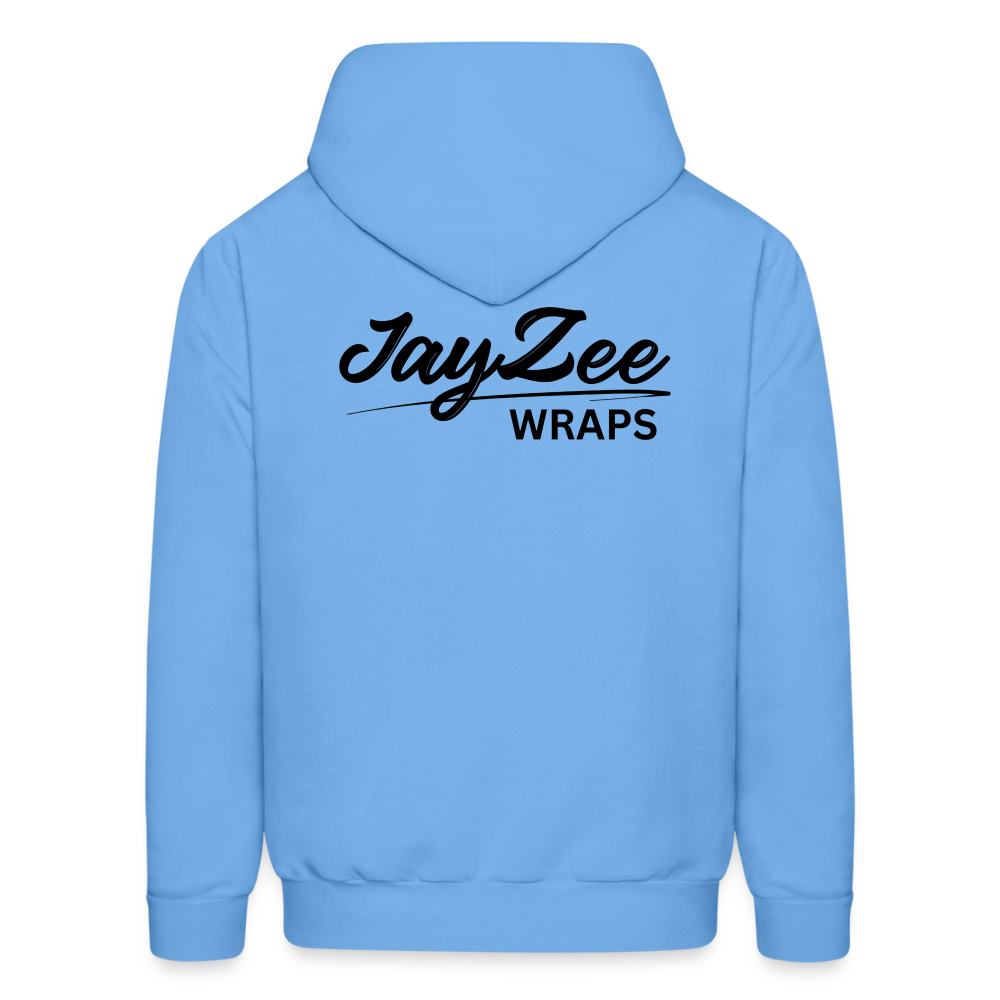 The "OG" Jayzee Wraps Hoodie - Unisex/Black Font - carolina blue