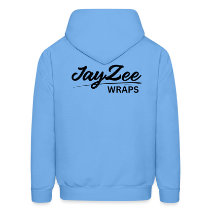 The "OG" Jayzee Wraps Hoodie - Unisex/Black Font - carolina blue