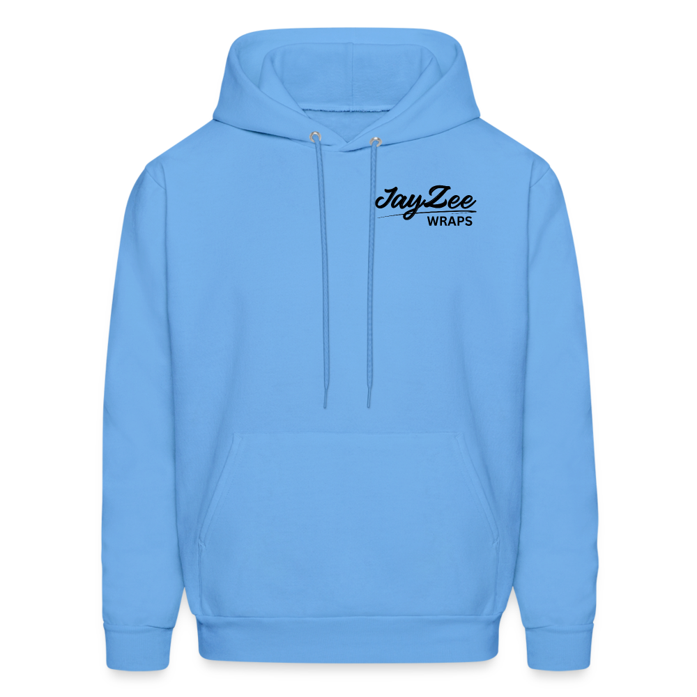 The "OG" Jayzee Wraps Hoodie - Unisex/Black Font - carolina blue